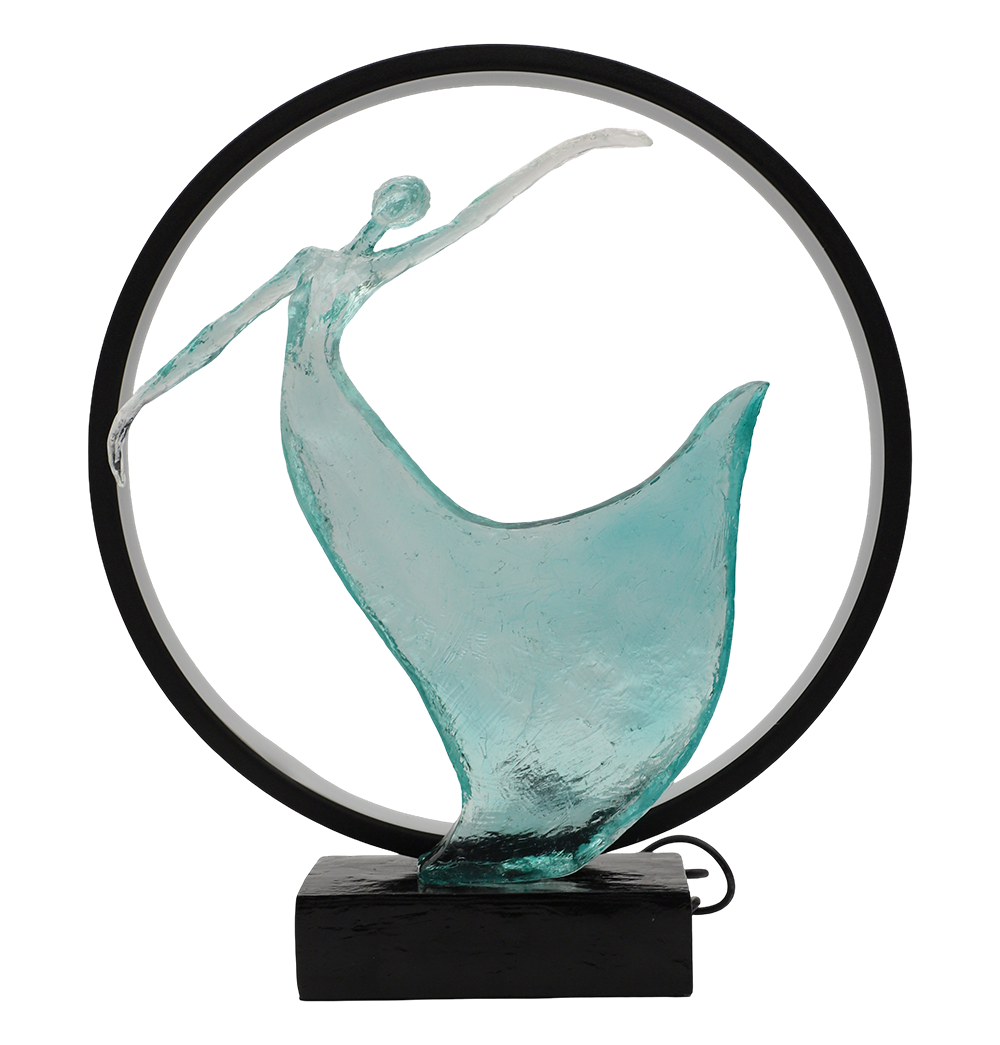 Polyresin abstract dancing lady lamp