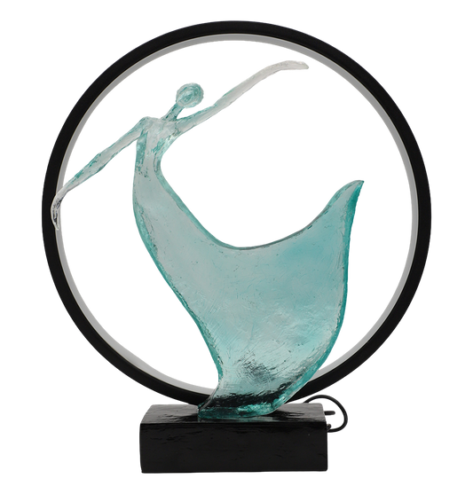 Polyresin abstract dancing lady lamp