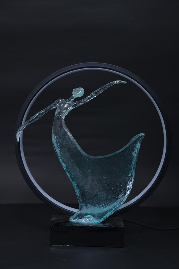 Polyresin abstract dancing lady lamp
